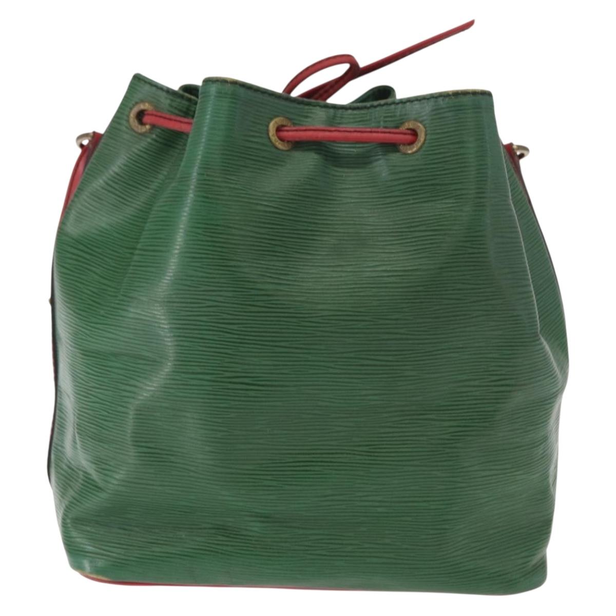 LOUIS VUITTON Epi Petit Noe Shoulder Bag Bicolor Green Red M44147 LV Auth ka966