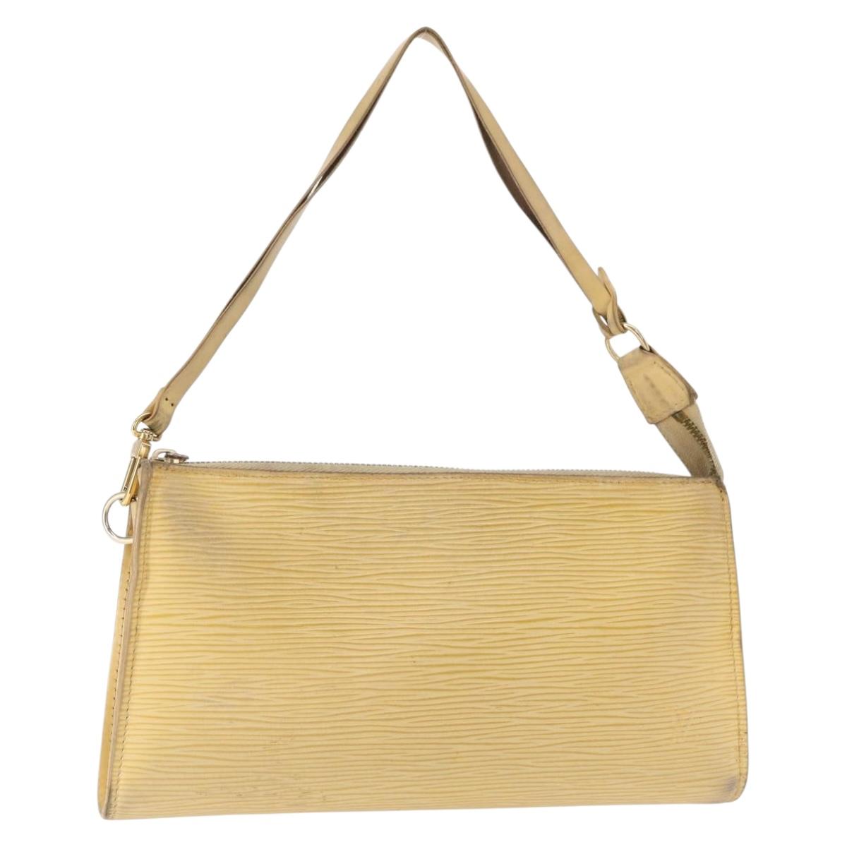 LOUIS VUITTON Epi Pochette Accessoires Pouch Vanilla M5294A LV Auth ka982