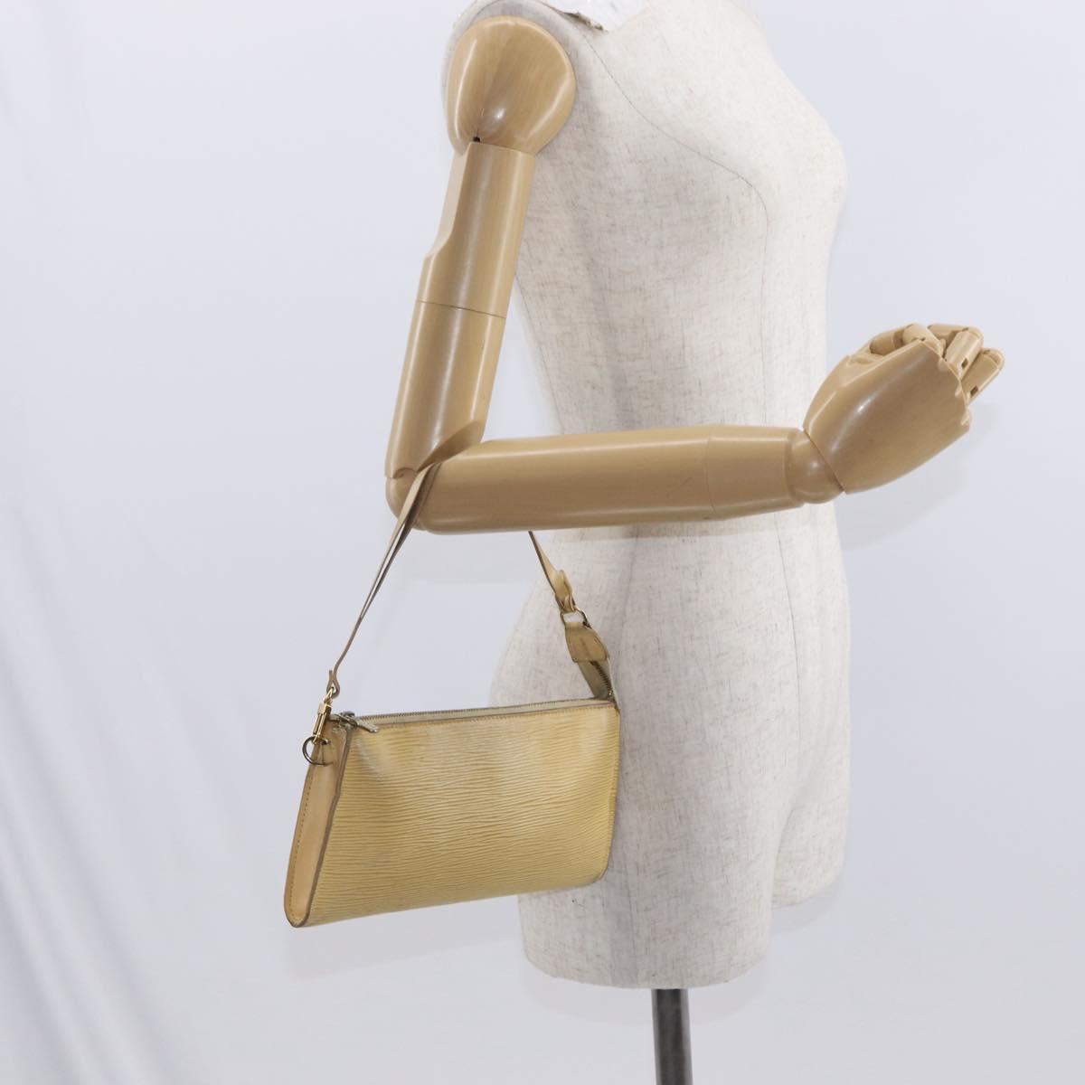 LOUIS VUITTON Epi Pochette Accessoires Pouch Vanilla M5294A LV Auth ka982