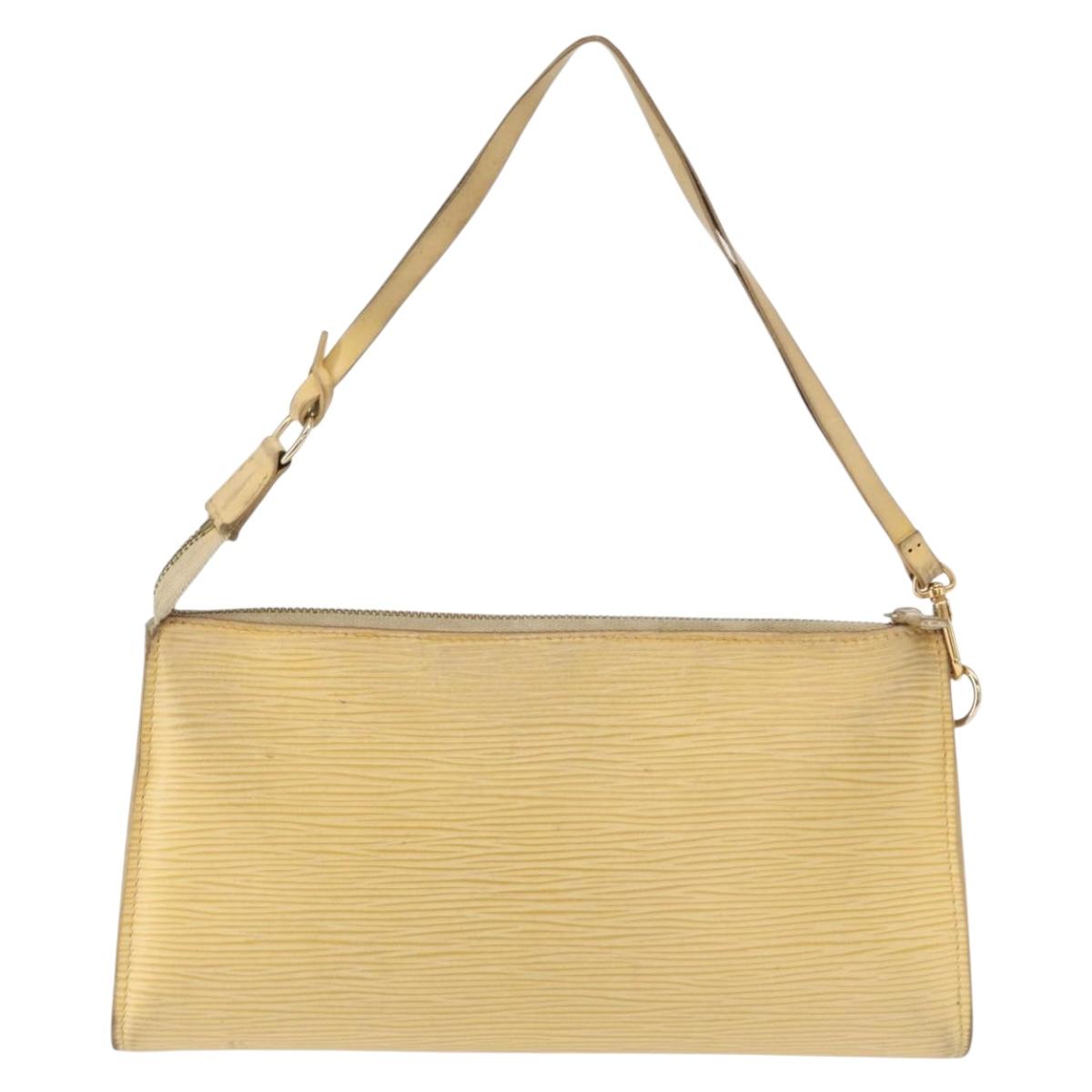LOUIS VUITTON Epi Pochette Accessoires Pouch Vanilla M5294A LV Auth ka982