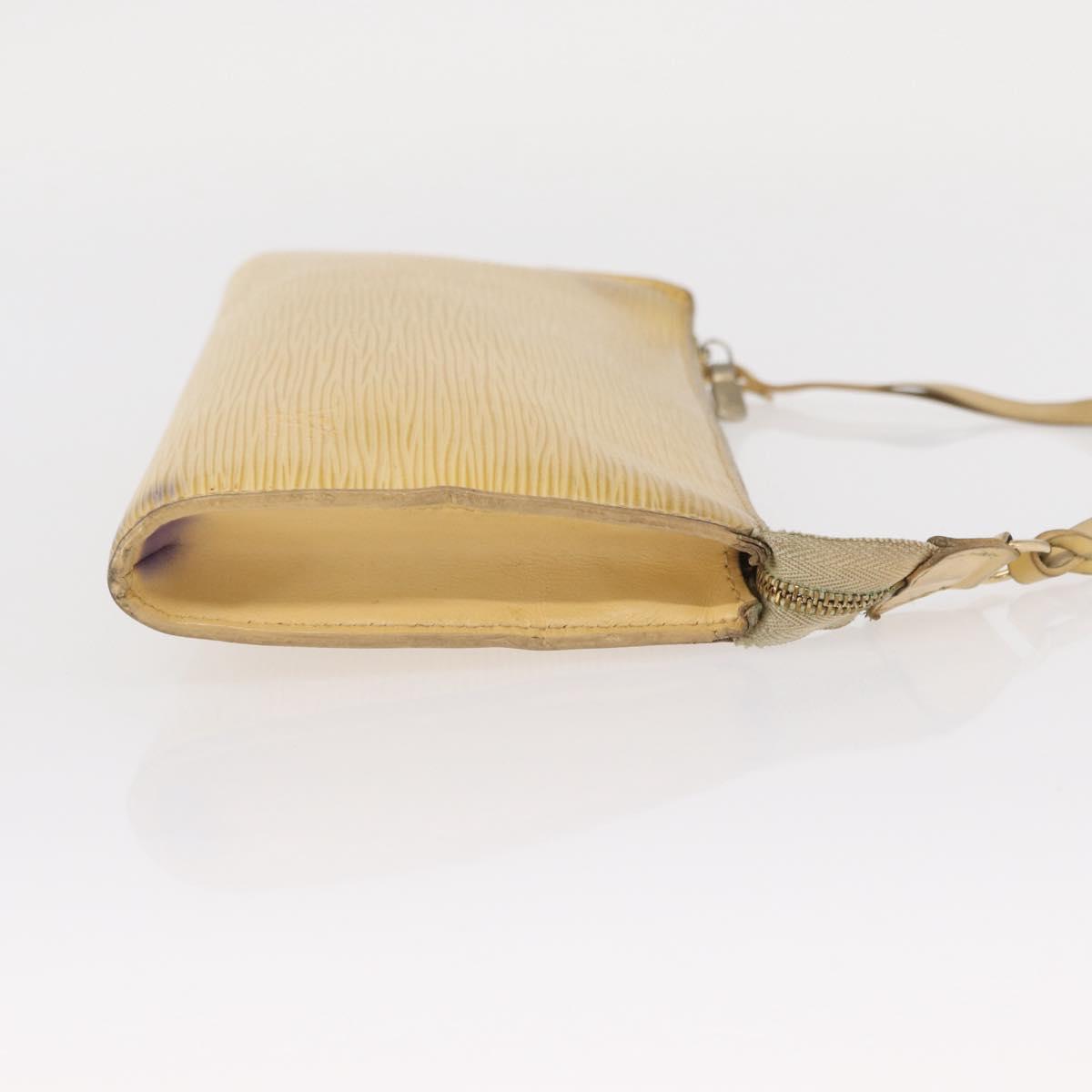 LOUIS VUITTON Epi Pochette Accessoires Pouch Vanilla M5294A LV Auth ka982