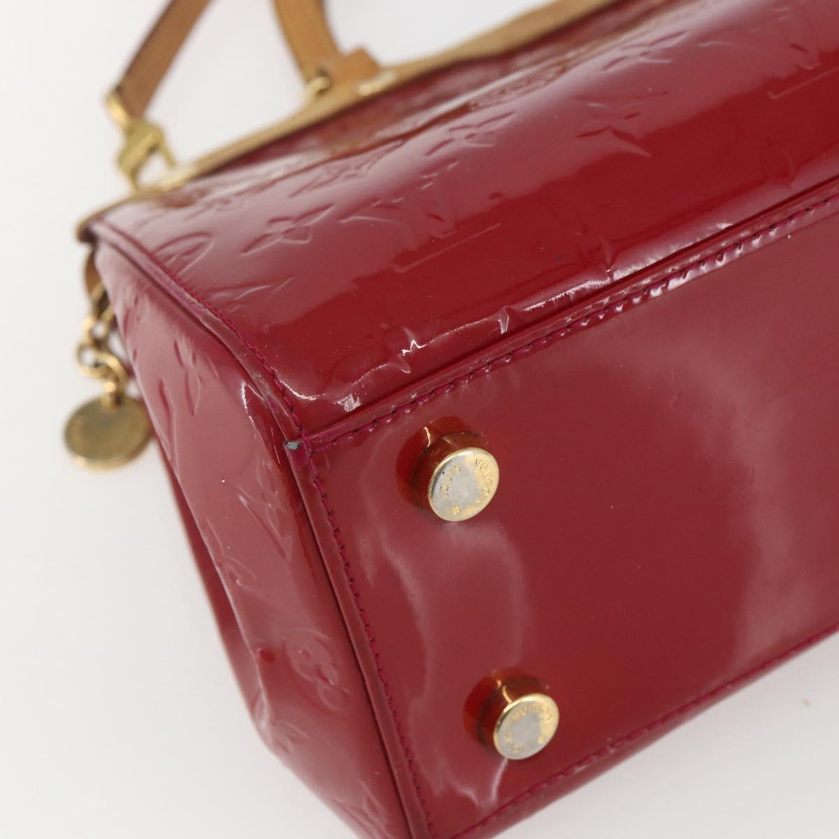 LOUIS VUITTON Vernis Blair MM Hand Bag 2way Rouge Grunadine M91619 LV Auth ka985