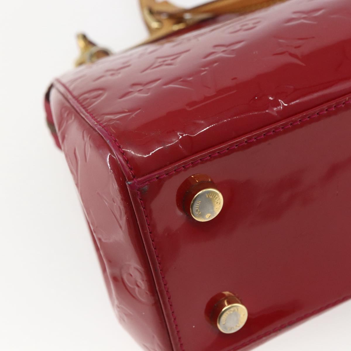 LOUIS VUITTON Vernis Blair MM Hand Bag 2way Rouge Grunadine M91619 LV Auth ka985