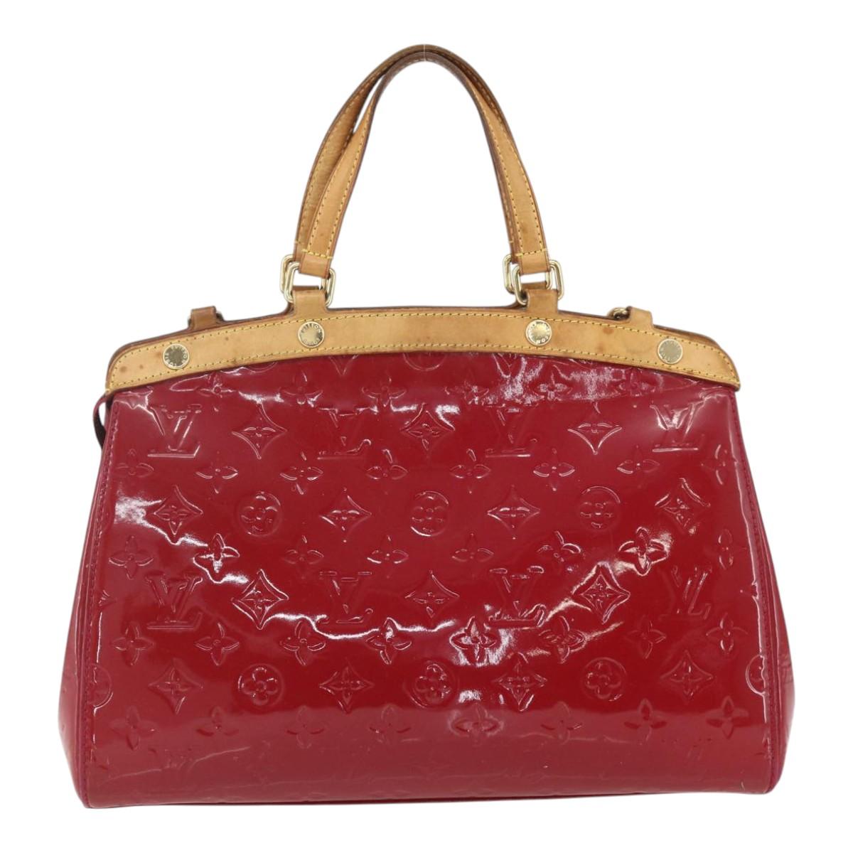 LOUIS VUITTON Vernis Blair MM Hand Bag 2way Rouge Grunadine M91619 LV Auth ka985