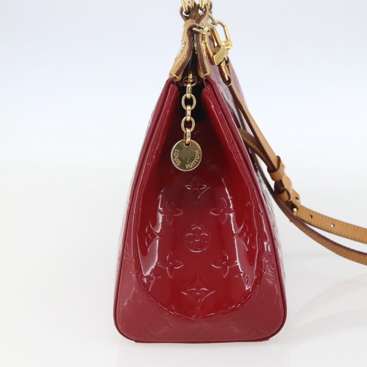 LOUIS VUITTON Vernis Blair MM Hand Bag 2way Rouge Grunadine M91619 LV Auth ka985