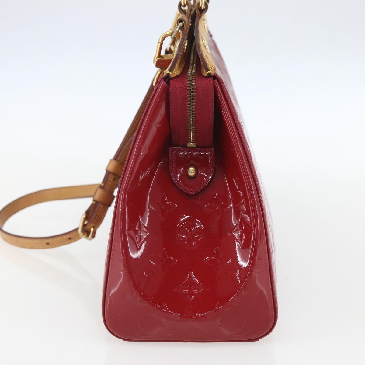 LOUIS VUITTON Vernis Blair MM Hand Bag 2way Rouge Grunadine M91619 LV Auth ka985