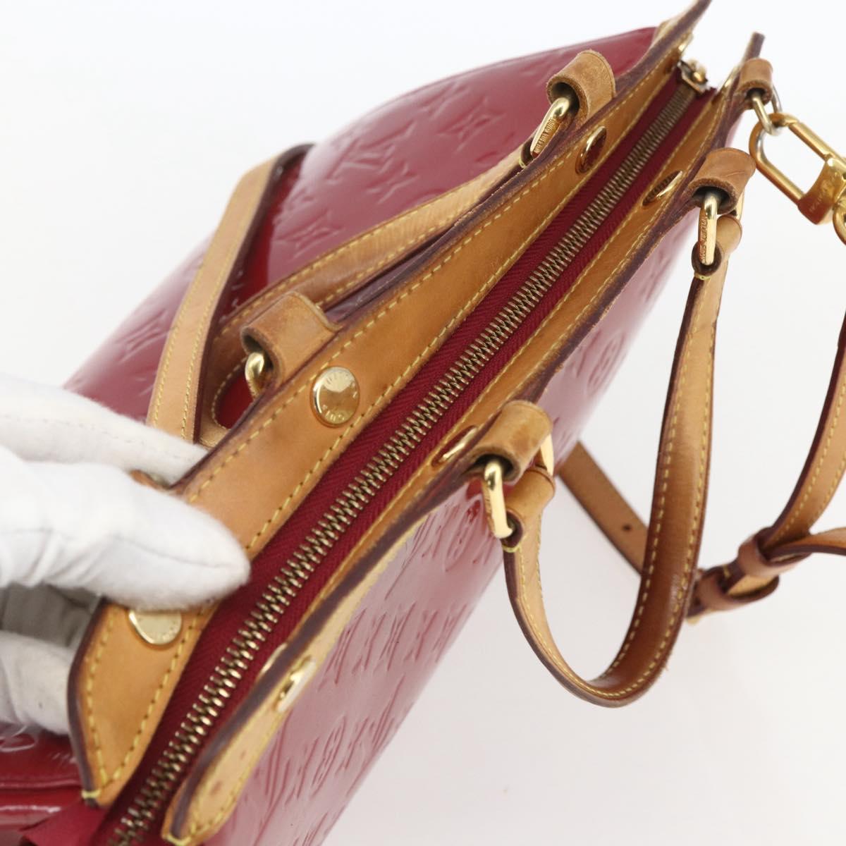 LOUIS VUITTON Vernis Blair MM Hand Bag 2way Rouge Grunadine M91619 LV Auth ka985