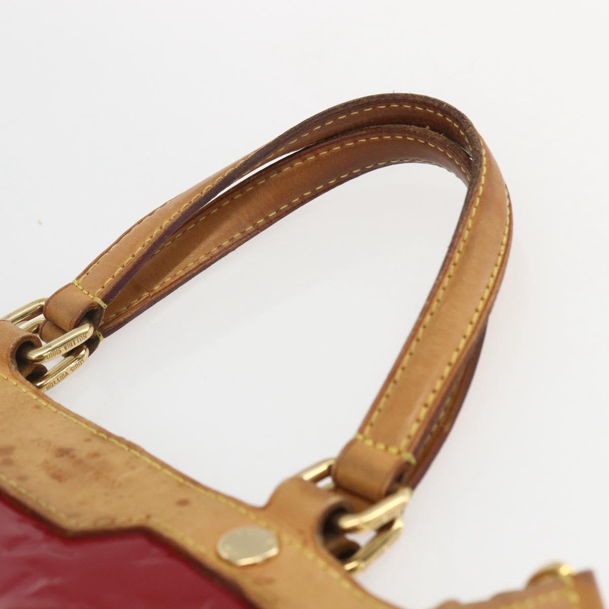 LOUIS VUITTON Vernis Blair MM Hand Bag 2way Rouge Grunadine M91619 LV Auth ka985