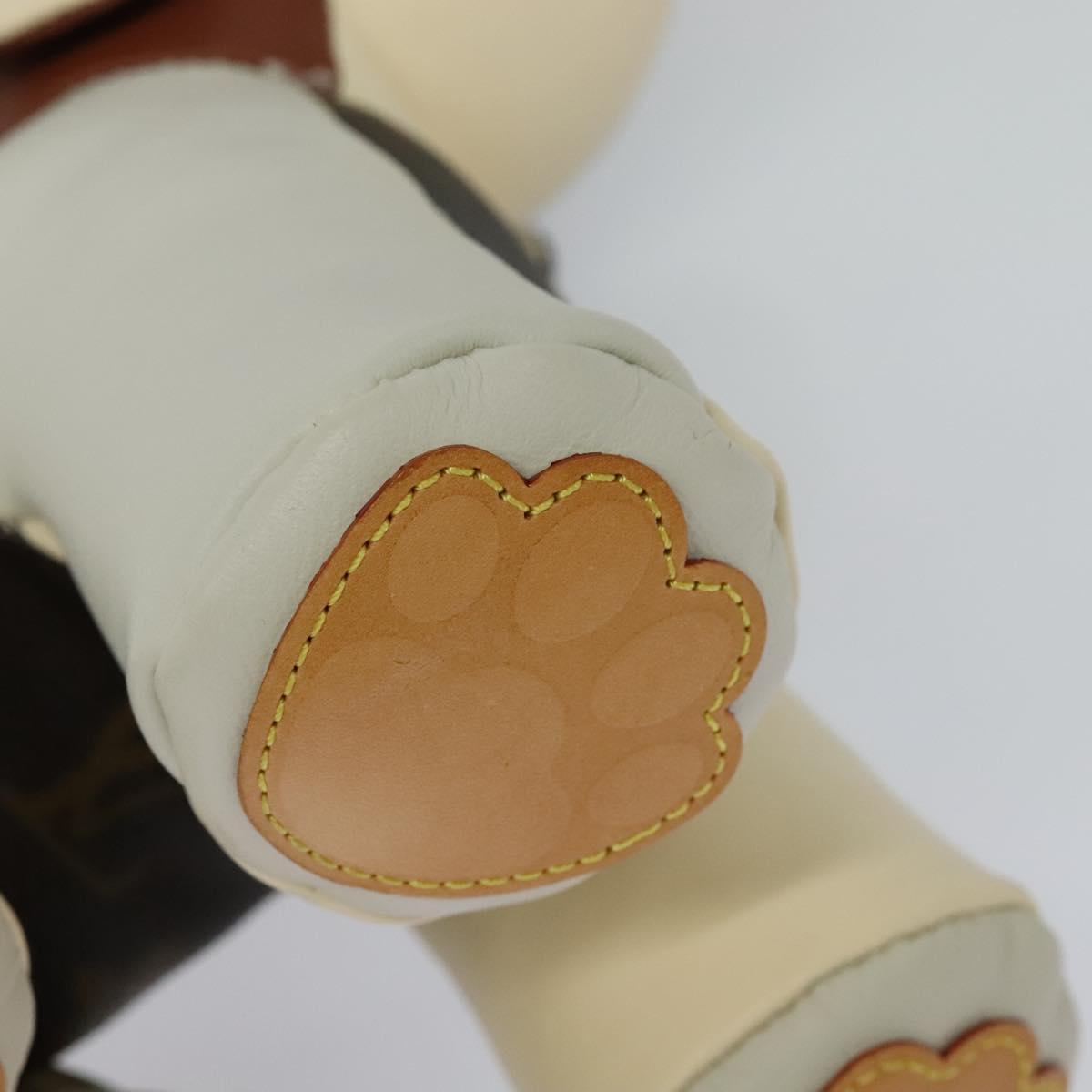 LOUIS VUITTON Monogram Dudu Oscar Stuffed dog White Black GI0251 LV Auth KD038SM