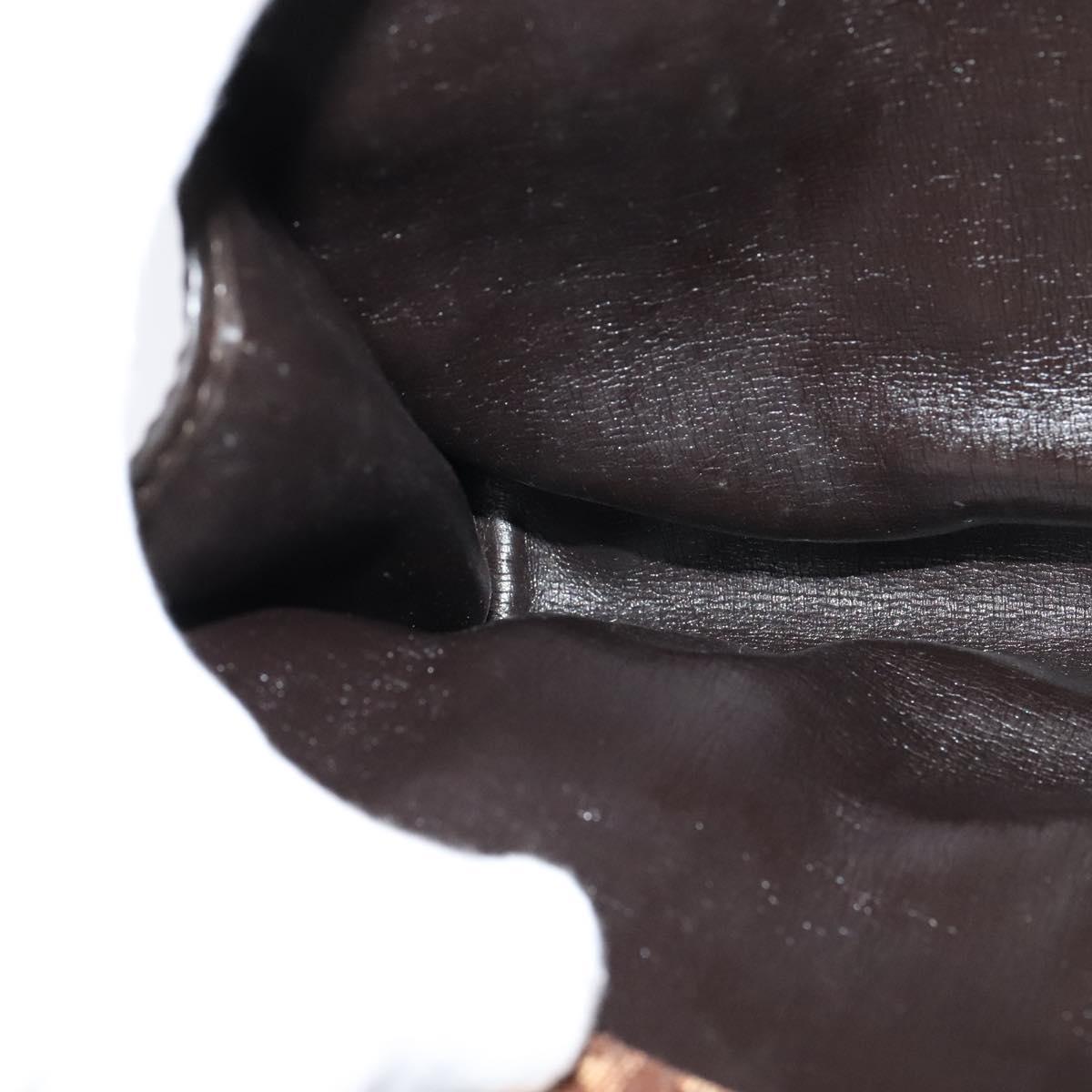 Christian Dior Trotter Canvas Chain Shoulder Bag Brown Gold Auth KD047