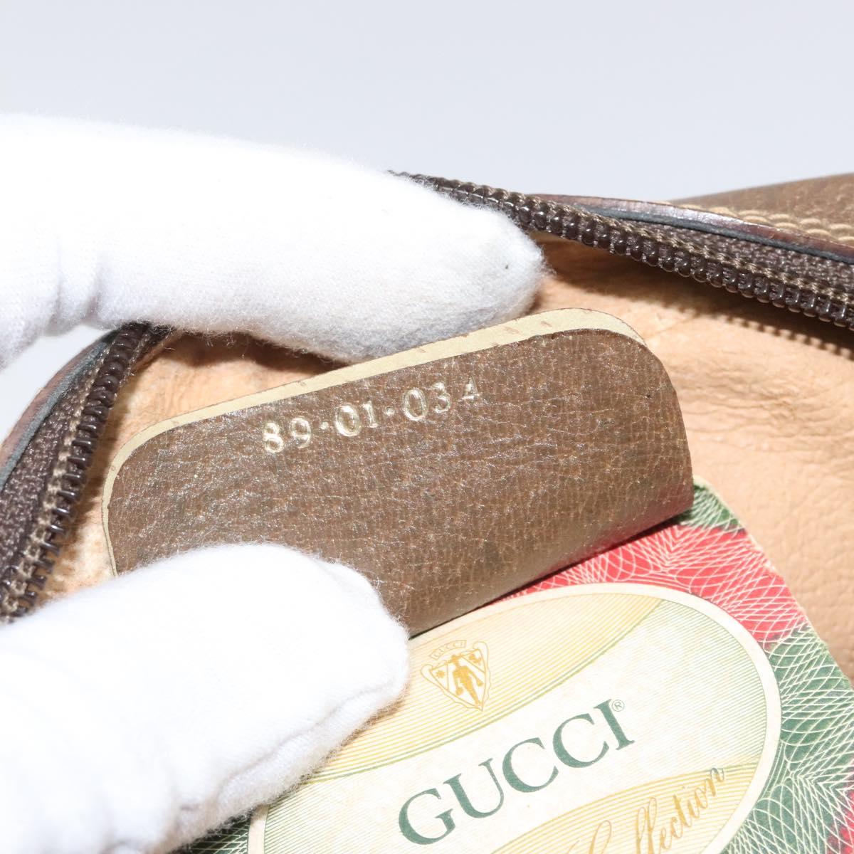 GUCCI GG Supreme Web Sherry Line Clutch Bag PVC Beige Red 89 01 034 Auth KD048