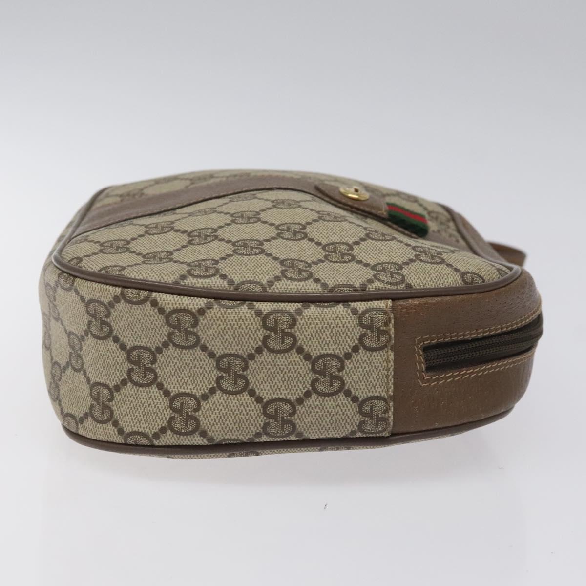 GUCCI GG Supreme Web Sherry Line Clutch Bag PVC Beige Red 89 01 034 Auth KD048
