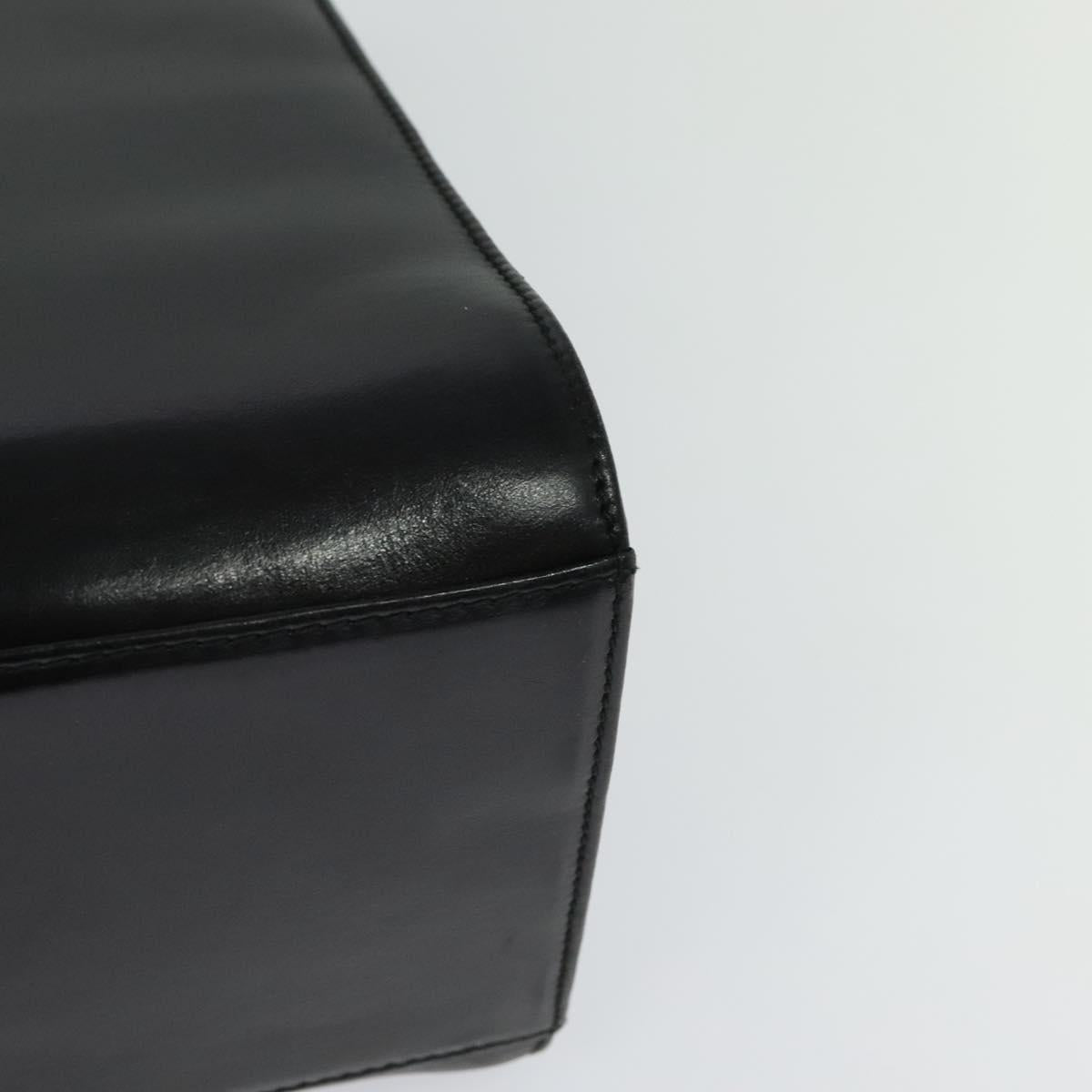 Salvatore Ferragamo Gancini Hand Bag Leather 2way Black Gold Auth KD059