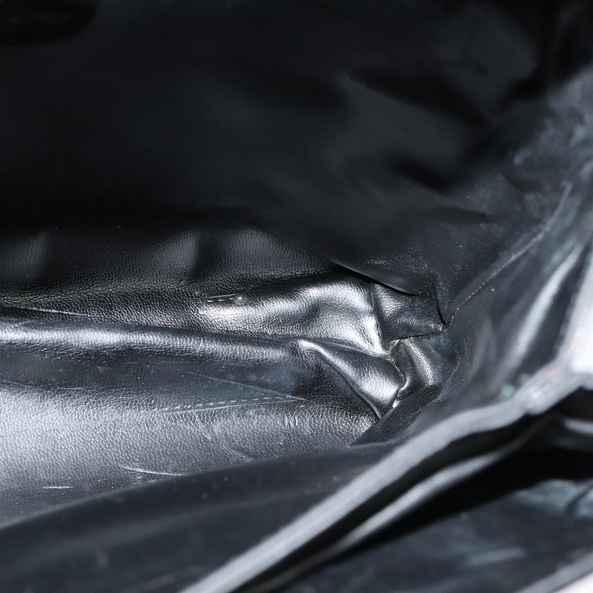 Salvatore Ferragamo Gancini Hand Bag Leather 2way Black Gold Auth KD059