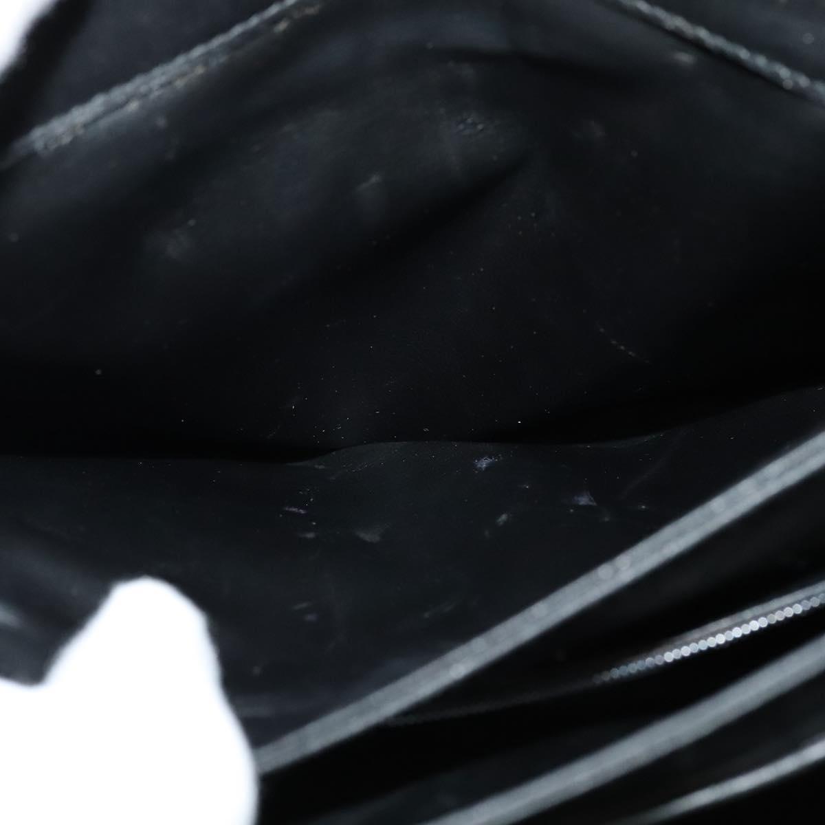 Salvatore Ferragamo Gancini Hand Bag Leather 2way Black Gold Auth KD059