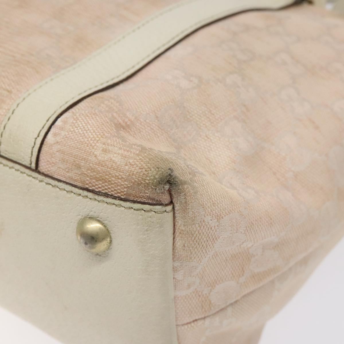 GUCCI GG Canvas Tote Bag Gold Pink 141470 Auth KD061