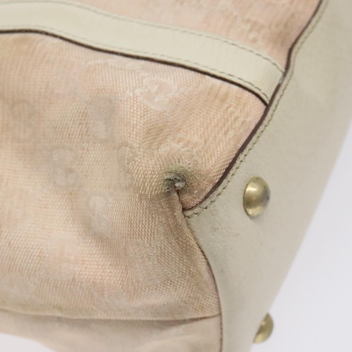 GUCCI GG Canvas Tote Bag Gold Pink 141470 Auth KD061