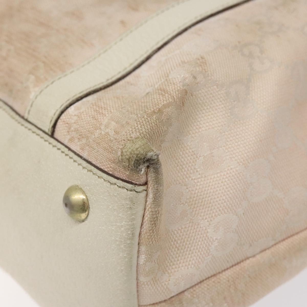 GUCCI GG Canvas Tote Bag Gold Pink 141470 Auth KD061