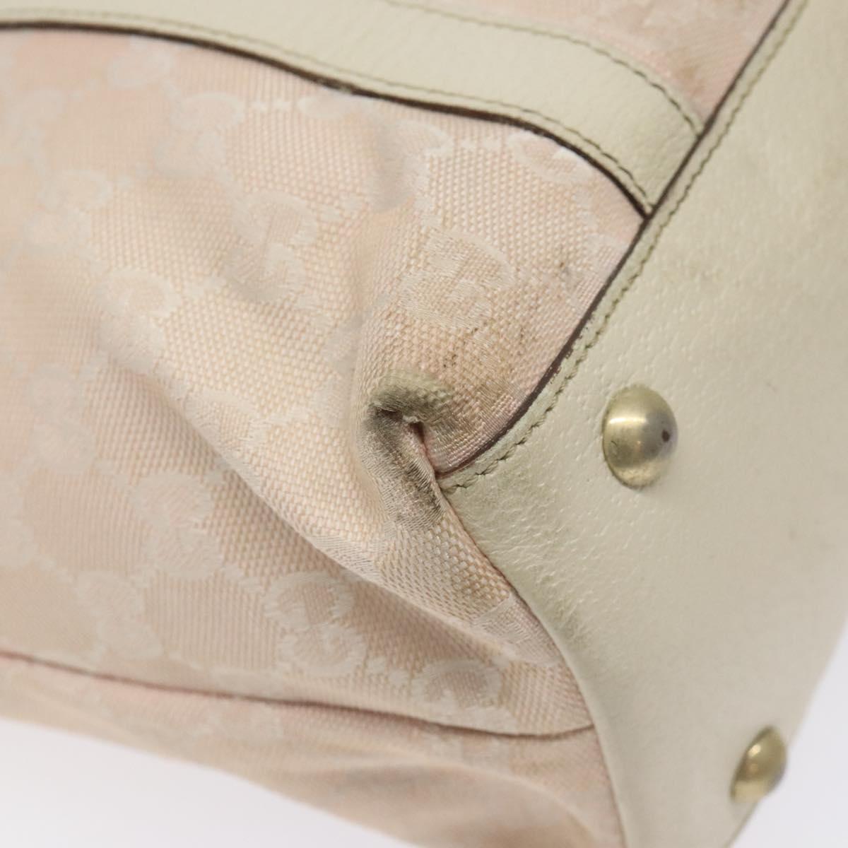 GUCCI GG Canvas Tote Bag Gold Pink 141470 Auth KD061