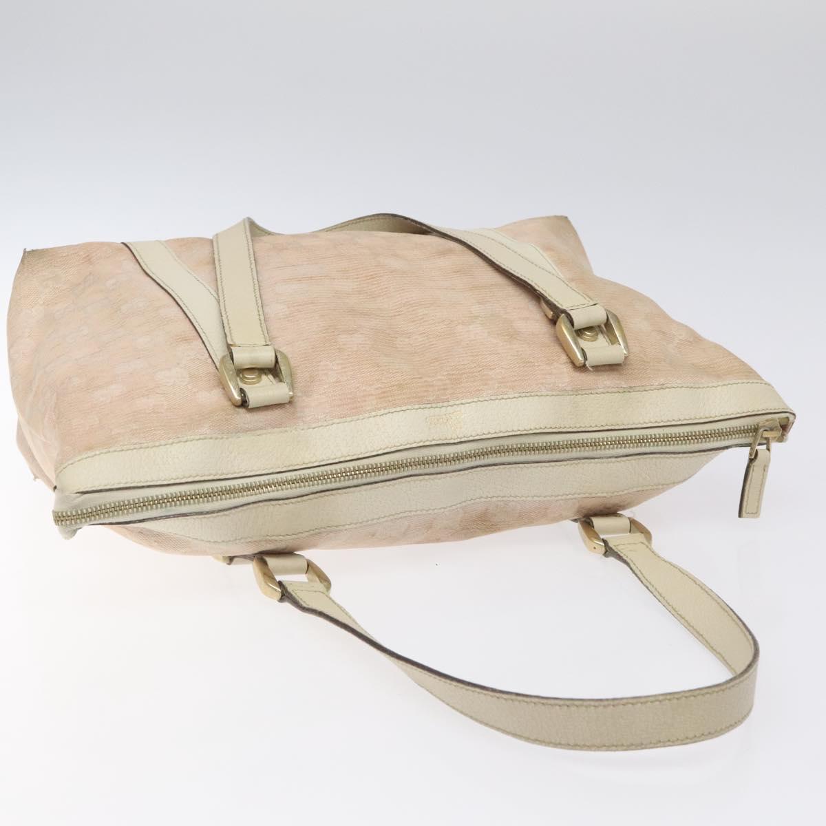 GUCCI GG Canvas Tote Bag Gold Pink 141470 Auth KD061
