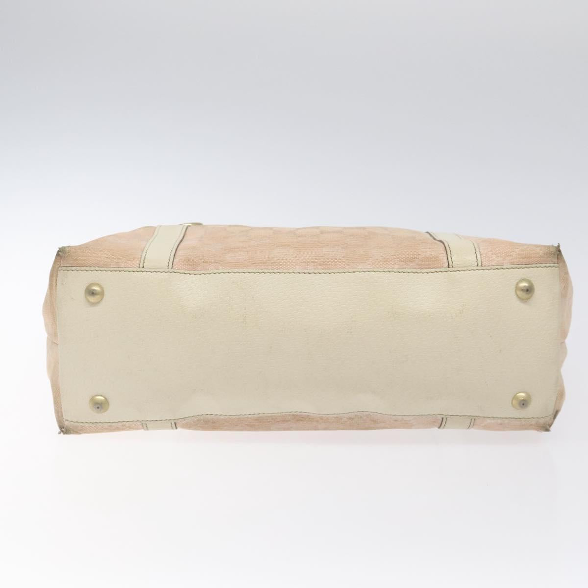 GUCCI GG Canvas Tote Bag Gold Pink 141470 Auth KD061
