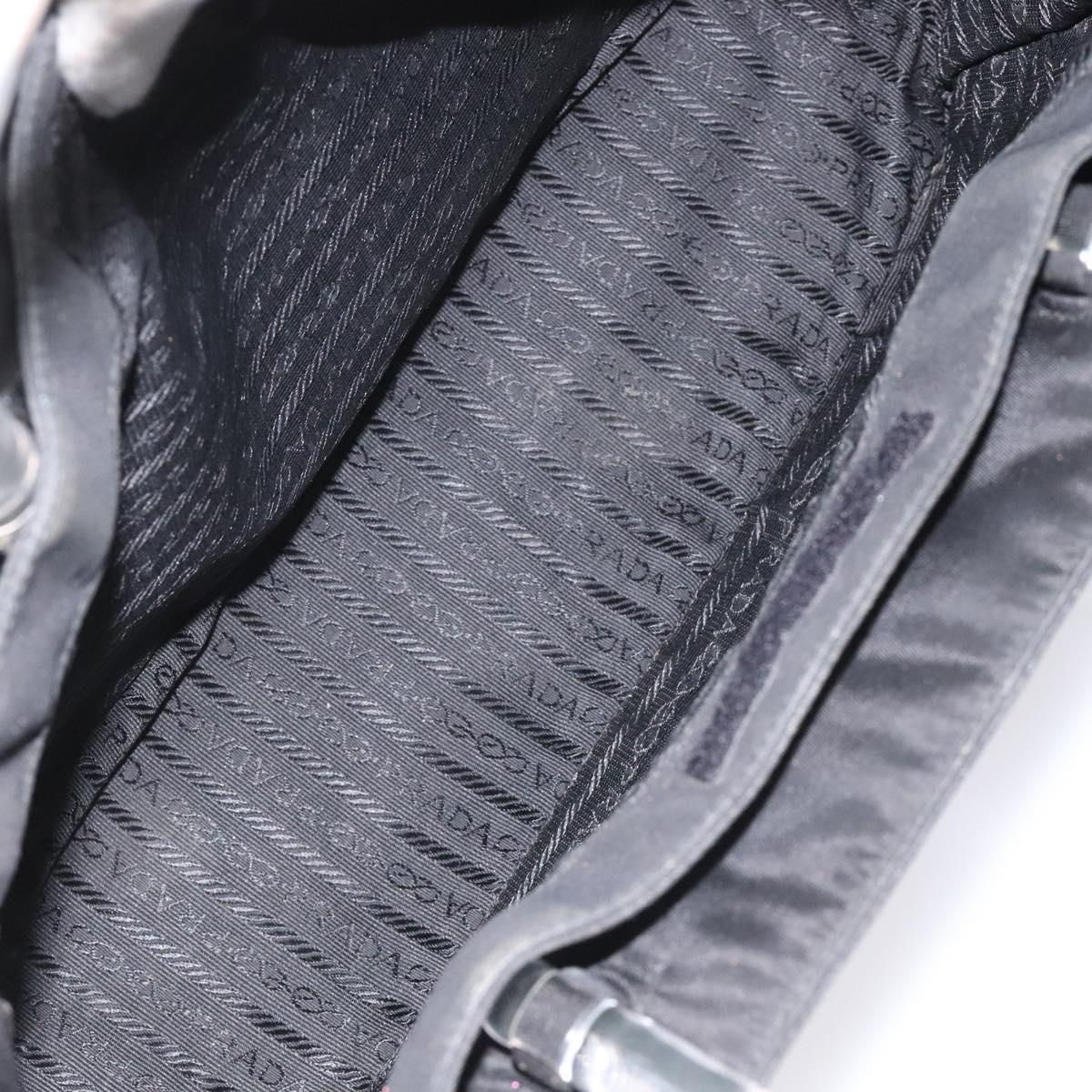 PRADA Hand Bag Nylon Black Auth KD065