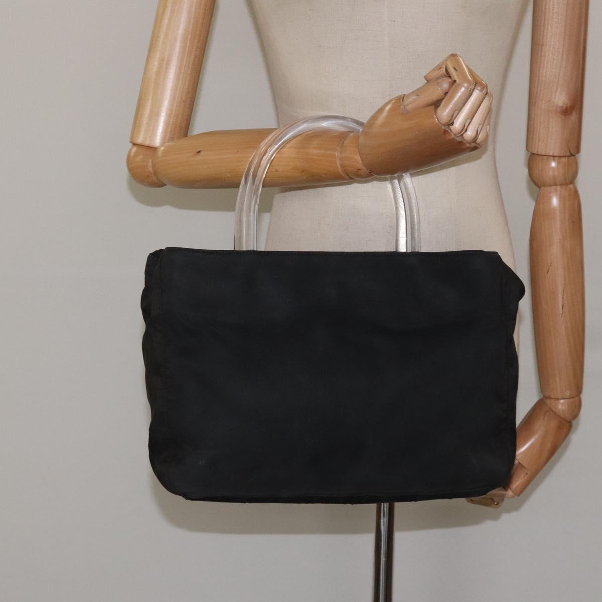 PRADA Hand Bag Nylon Black Auth KD065