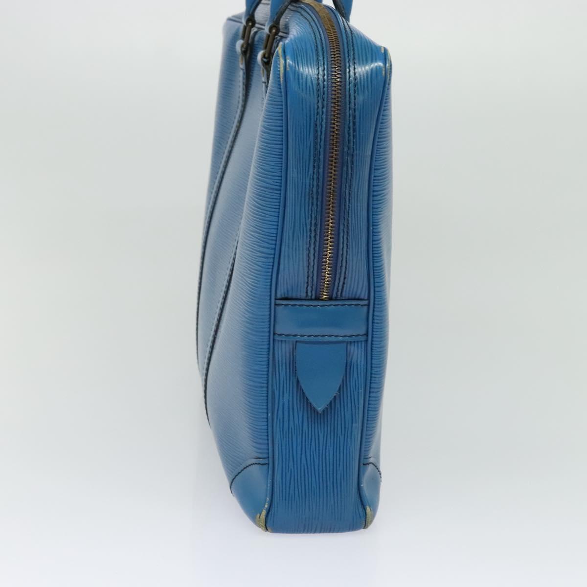 LOUIS VUITTON Epi Porte Documents Voyage Business Bag Blue M54475 Auth KD067