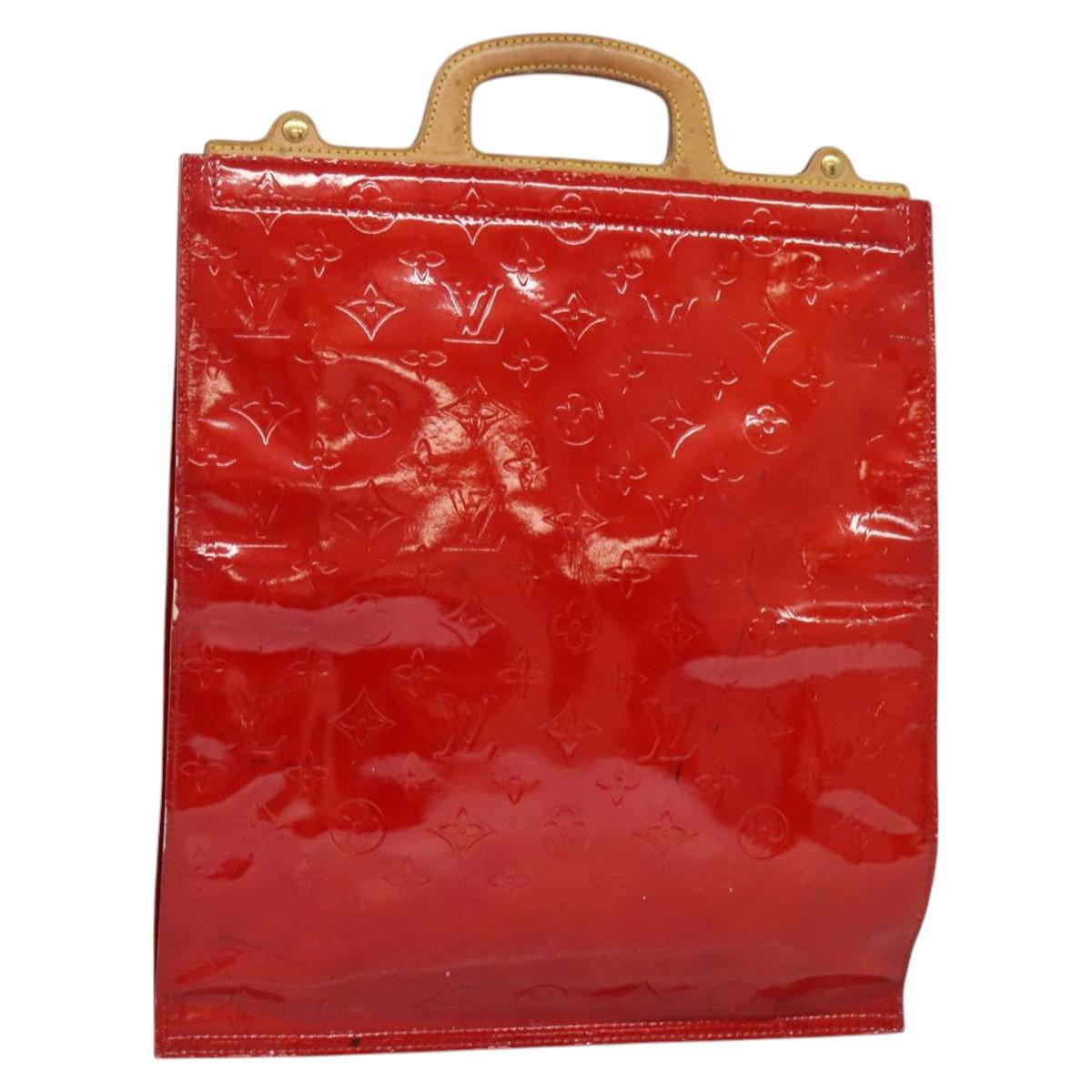 LOUIS VUITTON Monogram Vernis Stanton Tote Bag Red M91078 LV Auth KD080