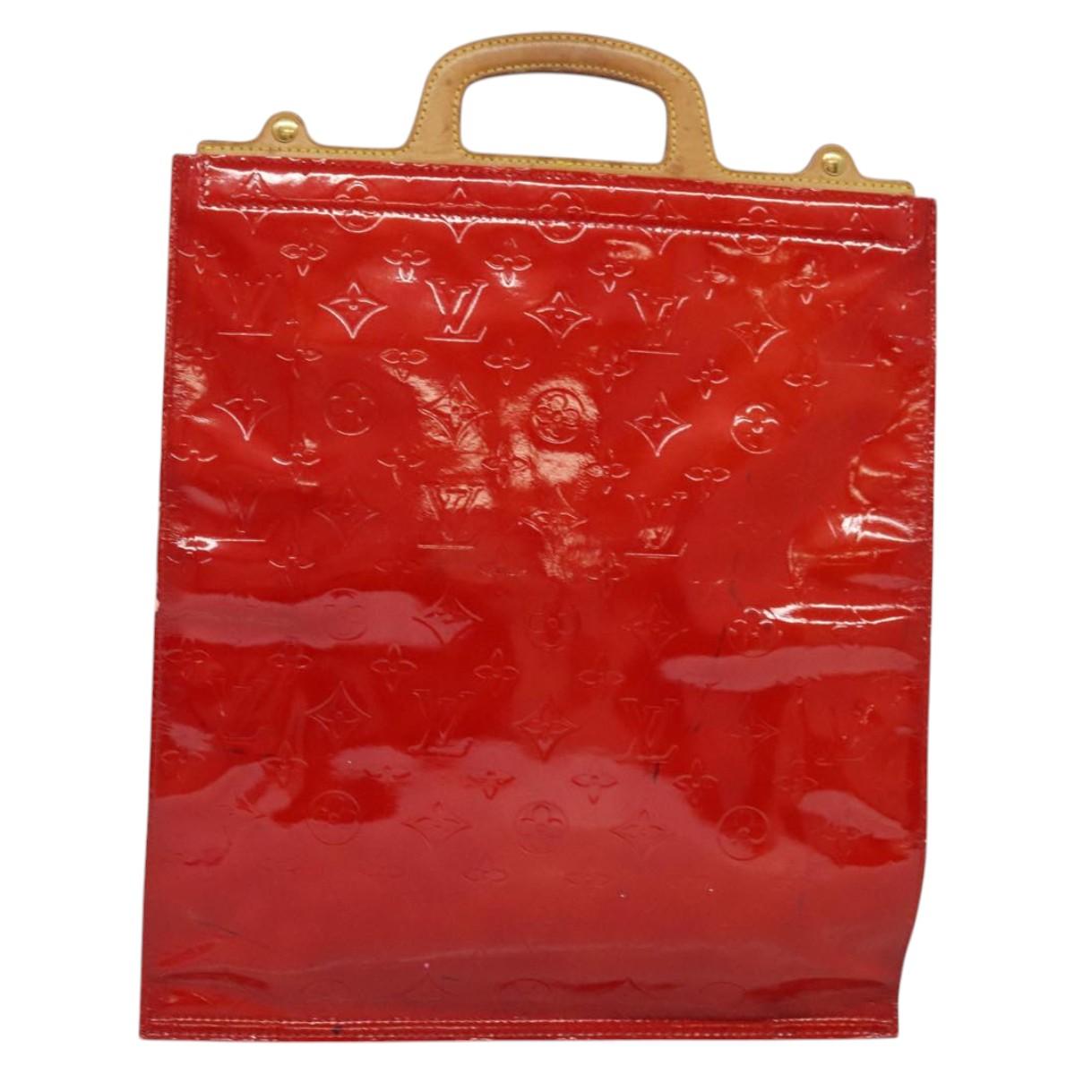 LOUIS VUITTON Monogram Vernis Stanton Tote Bag Red M91078 LV Auth KD080