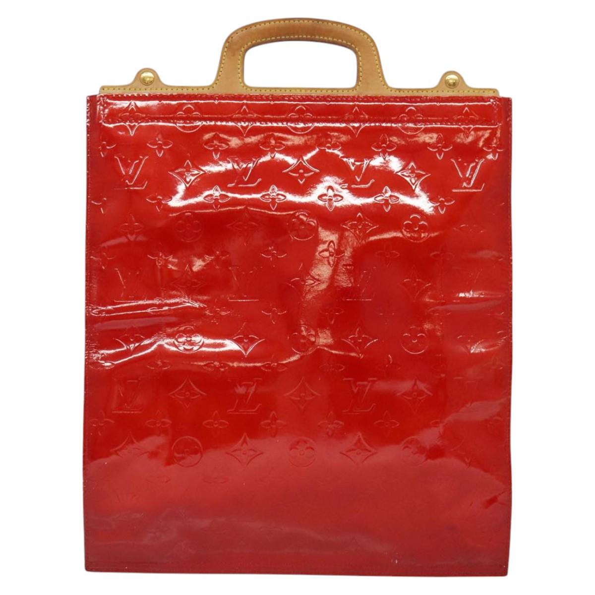 LOUIS VUITTON Monogram Vernis Stanton Tote Bag Red M91078 LV Auth KD080