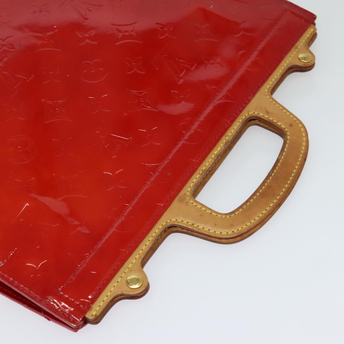 LOUIS VUITTON Monogram Vernis Stanton Tote Bag Red M91078 LV Auth KD080