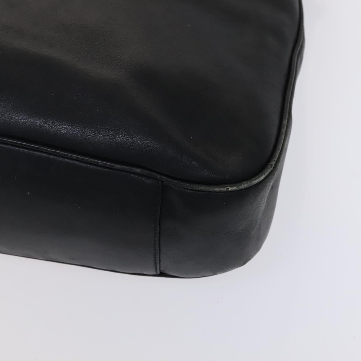 GUCCI Bamboo Hand Bag Leather 2way Black Gold 001 1781 1577 Auth KD086