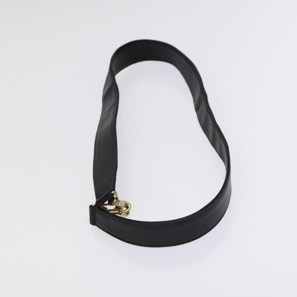 GUCCI Bamboo Hand Bag Leather 2way Black Gold 001 1781 1577 Auth KD086