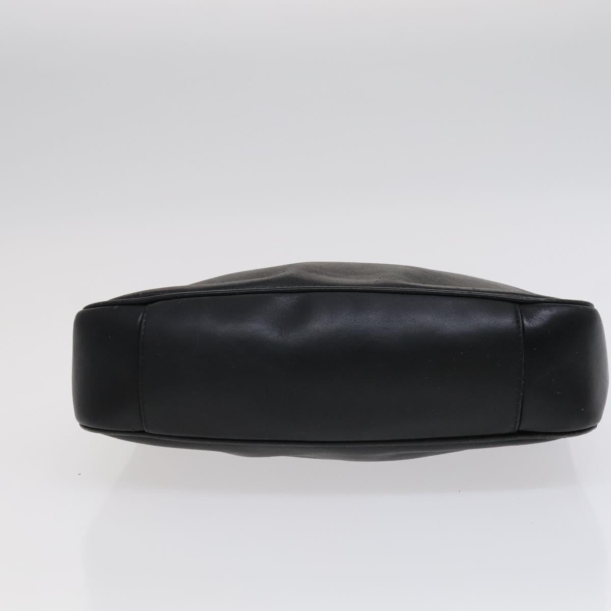 GUCCI Bamboo Hand Bag Leather 2way Black Gold 001 2113 1638 Auth KD087