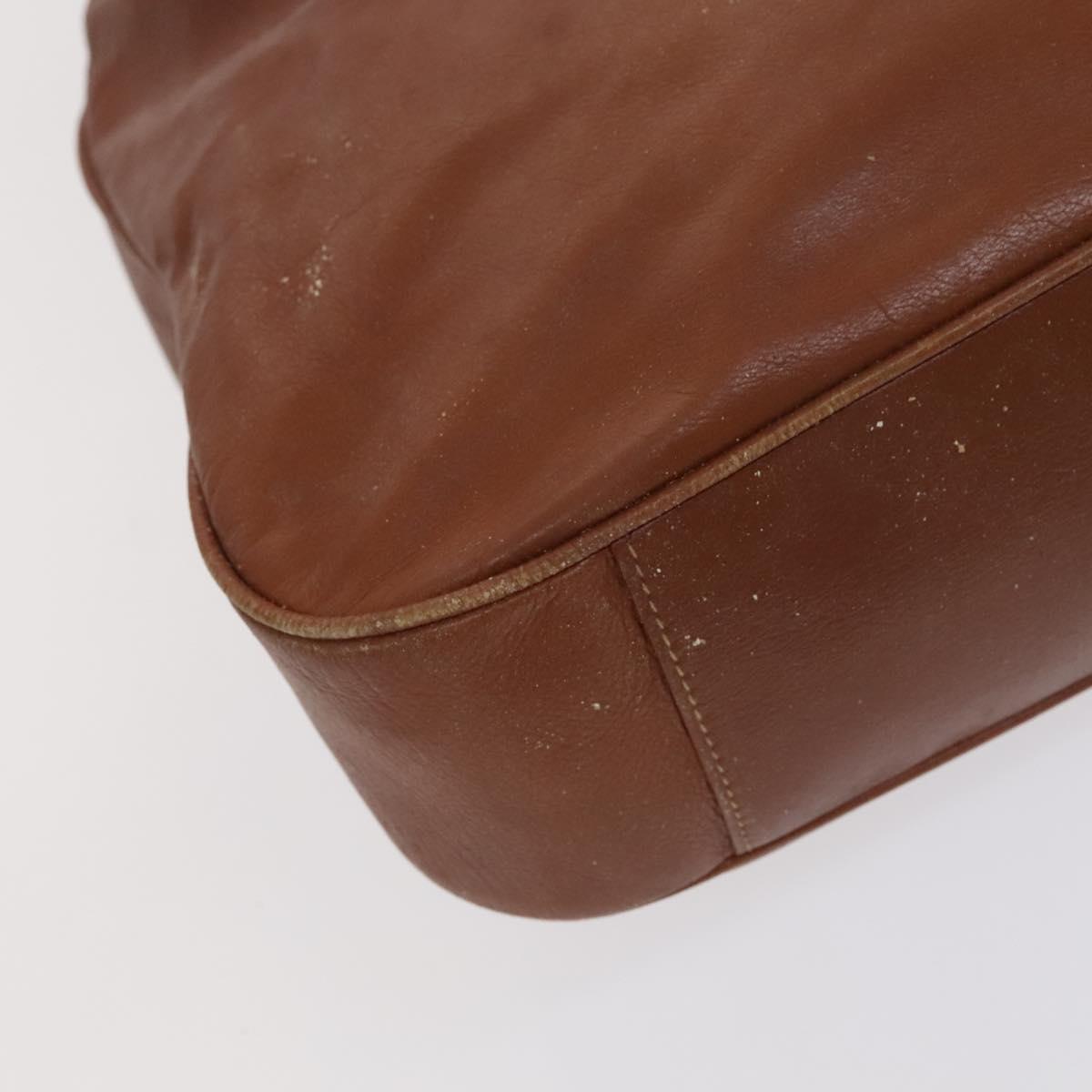 GUCCI Bamboo Hand Bag Leather 2way Brown Gold 001 3754 1577 Auth KD088