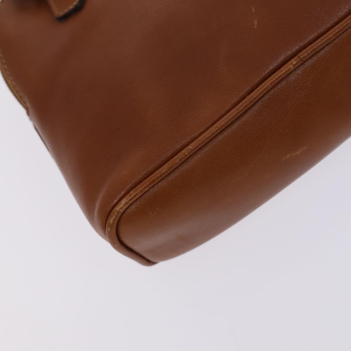 GUCCI Bamboo Hand Bag Leather 2way Brown Gold 007 2032 0231 Auth KD089
