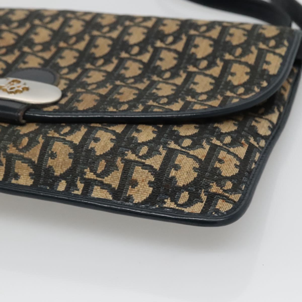 Christian Dior Trotter Canvas Shoulder Bag Navy Auth KD091