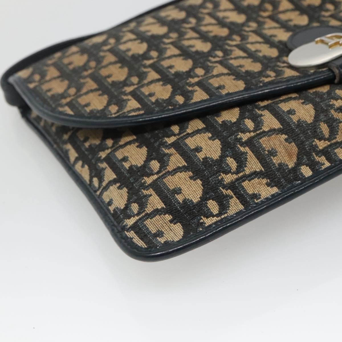 Christian Dior Trotter Canvas Shoulder Bag Navy Auth KD091