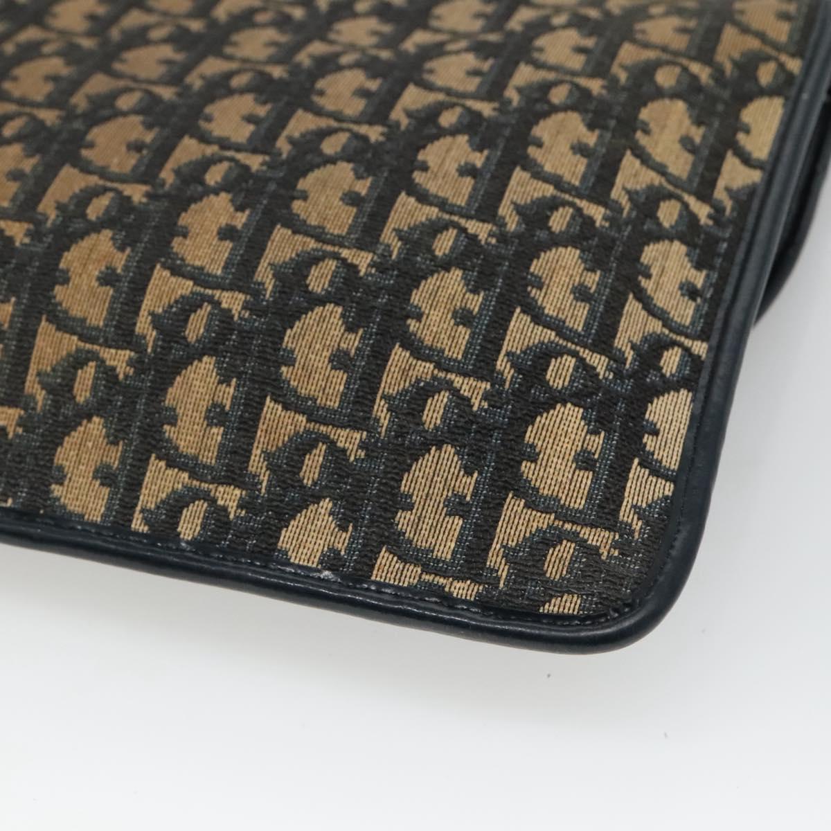 Christian Dior Trotter Canvas Shoulder Bag Navy Auth KD091