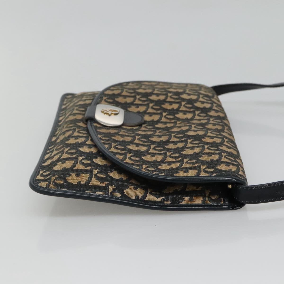 Christian Dior Trotter Canvas Shoulder Bag Navy Auth KD091