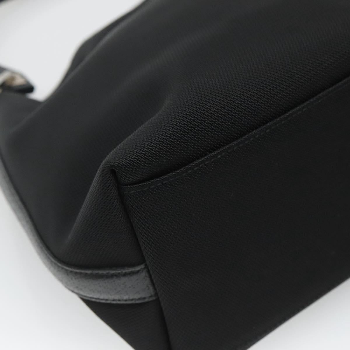 Salvatore Ferragamo Hand Bag Canvas Black Auth KD096