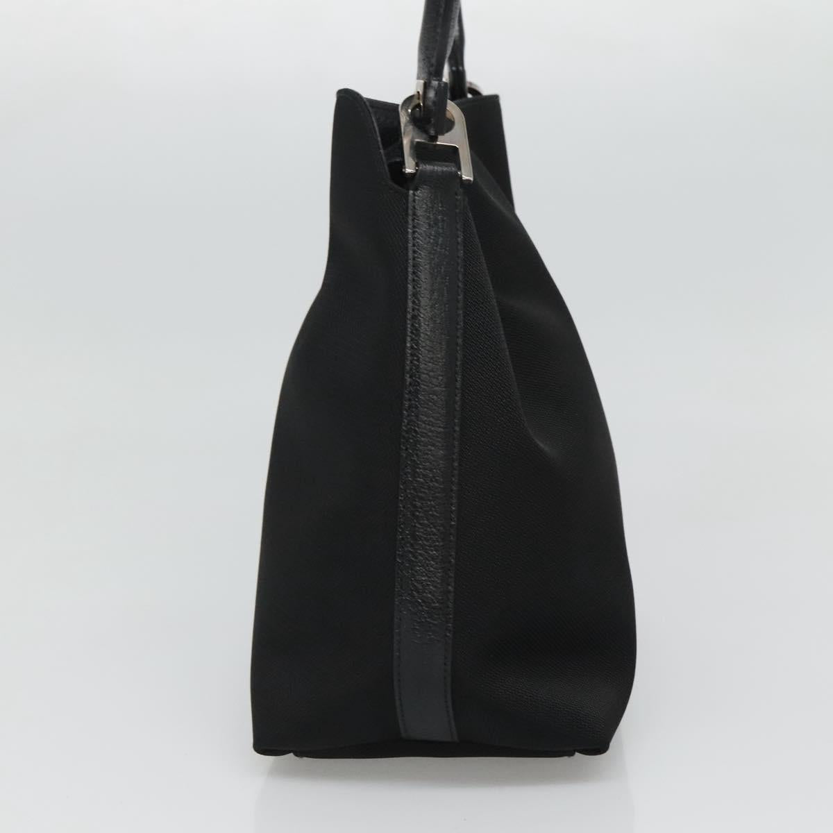 Salvatore Ferragamo Hand Bag Canvas Black Auth KD096