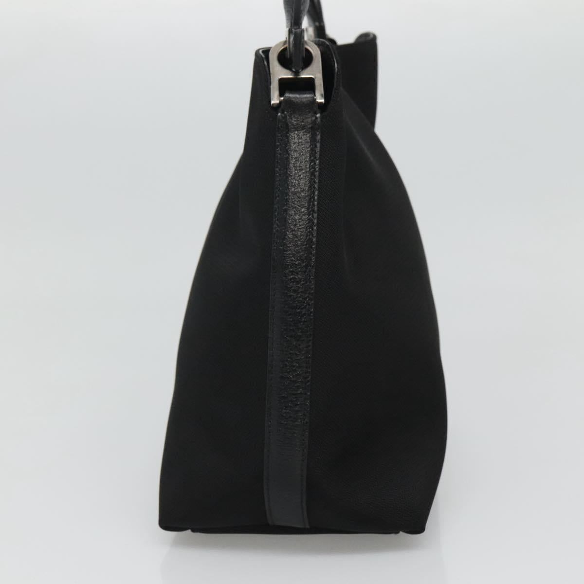 Salvatore Ferragamo Hand Bag Canvas Black Auth KD096