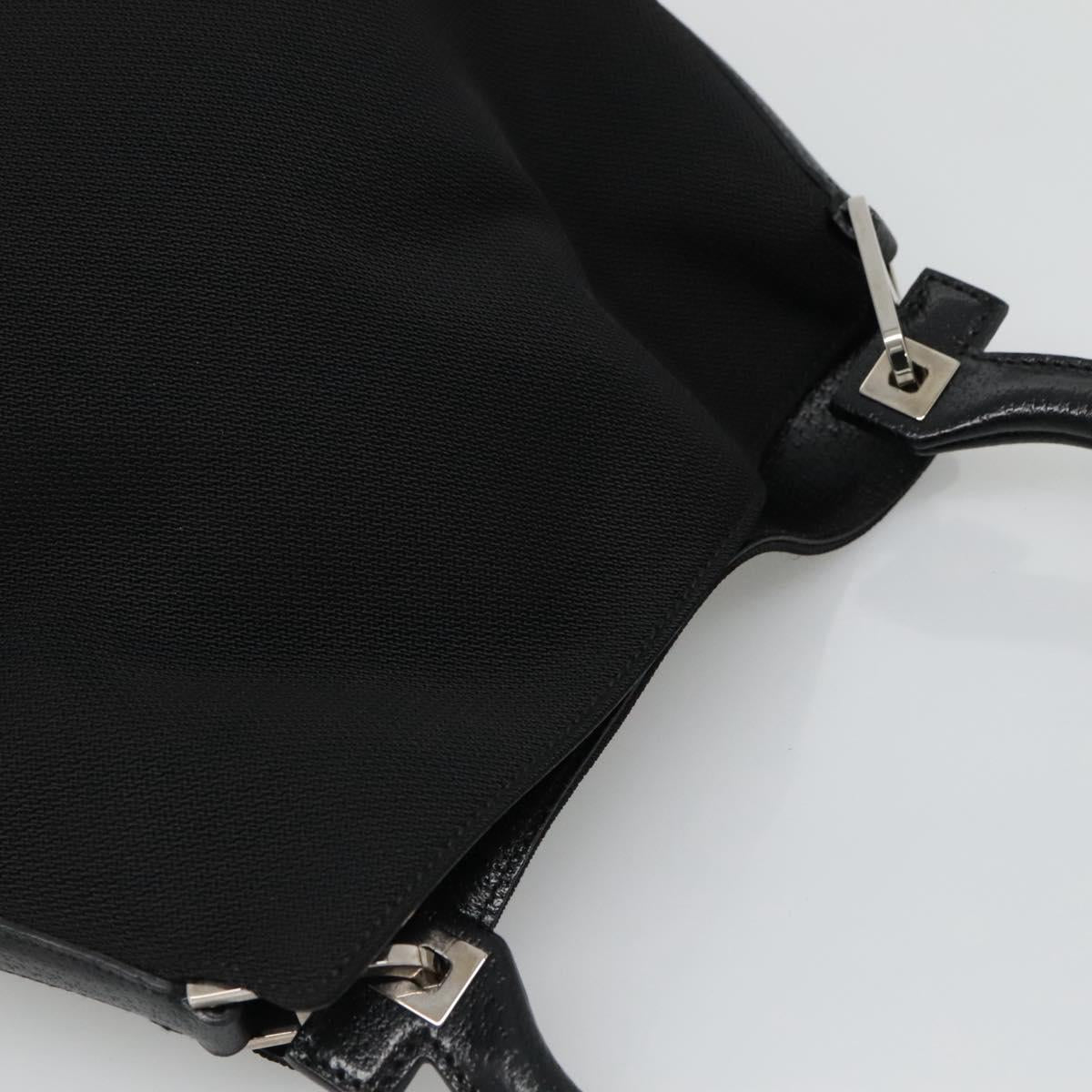 Salvatore Ferragamo Hand Bag Canvas Black Auth KD096