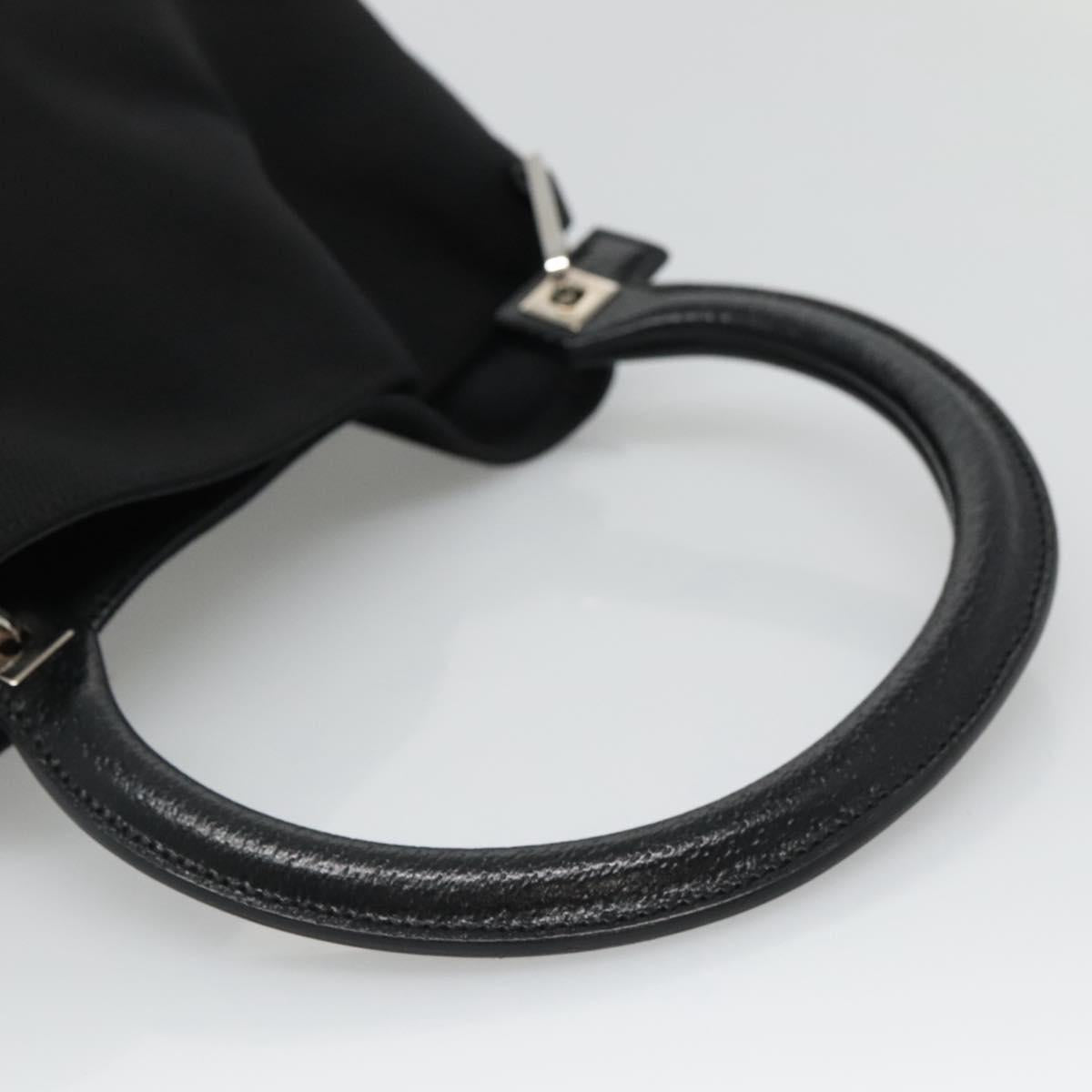 Salvatore Ferragamo Hand Bag Canvas Black Auth KD096