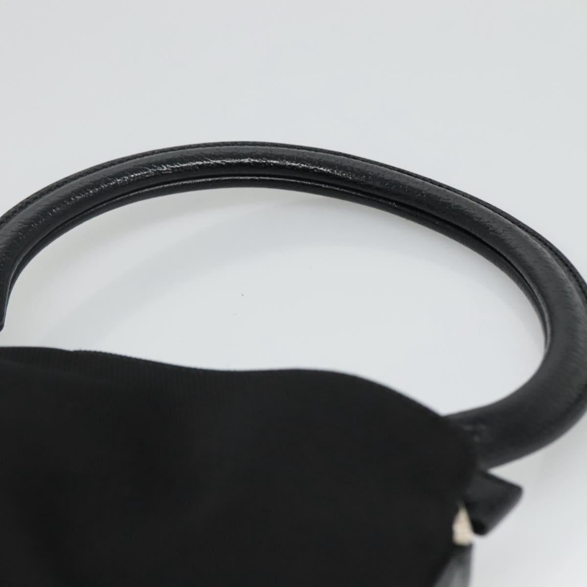 Salvatore Ferragamo Hand Bag Canvas Black Auth KD096