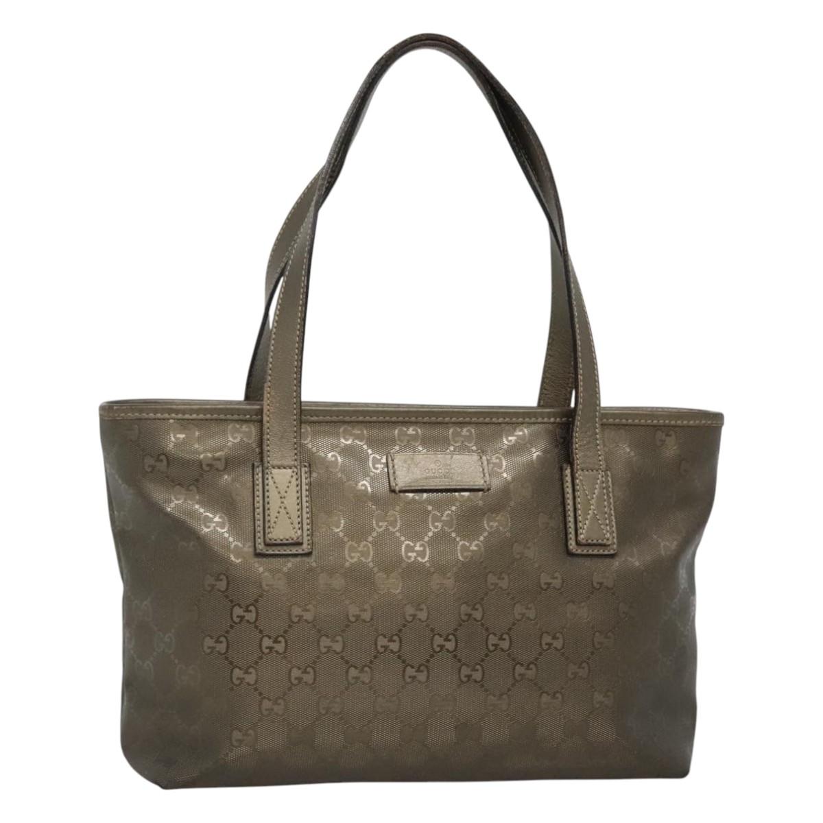 GUCCI GG implementation Tote Bag Khaki 211138 Auth KD120