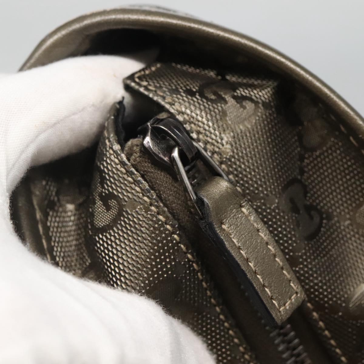 GUCCI GG implementation Tote Bag Khaki 211138 Auth KD120