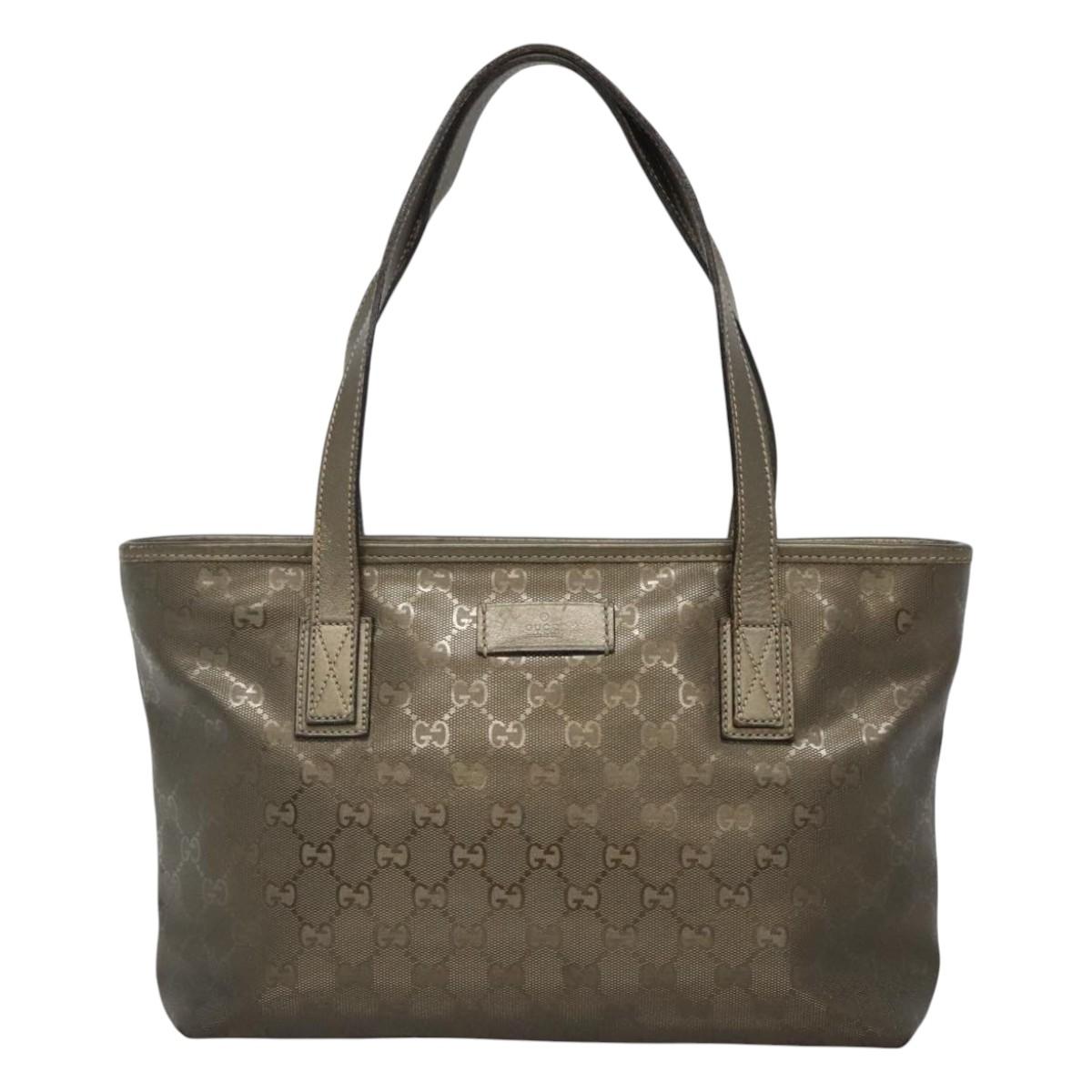 GUCCI GG implementation Tote Bag Khaki 211138 Auth KD120